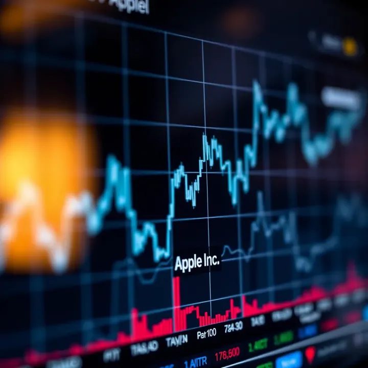 Graph depicting Apple Inc stock price trends and market performance