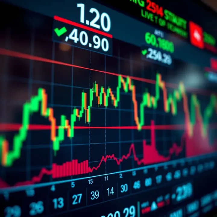 Graph displaying fluctuating values of the Asia Composite Index on a digital stock market dashboard
