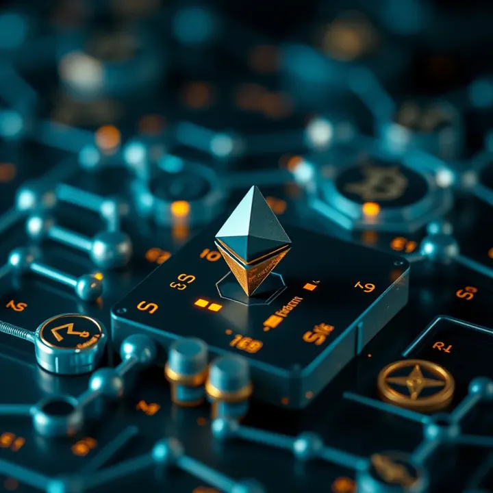 Conceptual representation of blockchain layers with Ethereum and Arbitrum integration