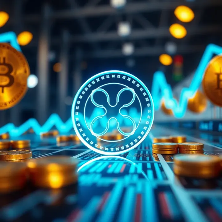Conceptual illustration of blockchain technology integration and regulatory symbols influencing digital currency value