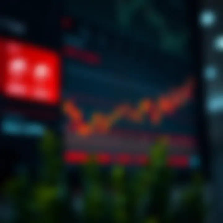 Graph showing Bharti Airtel stock price fluctuations and market trends