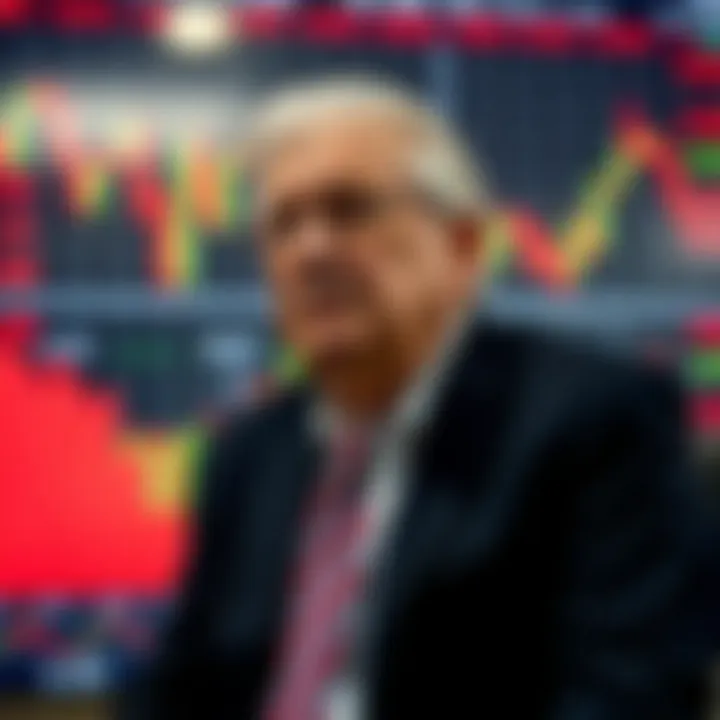 Portrait of Brett Icahn with a backdrop of financial charts and stock market symbols