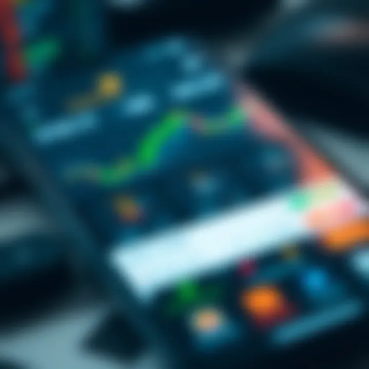 Binary Trading App Interface with Key Features User interface showing binary trading options and analytics on a mobile device