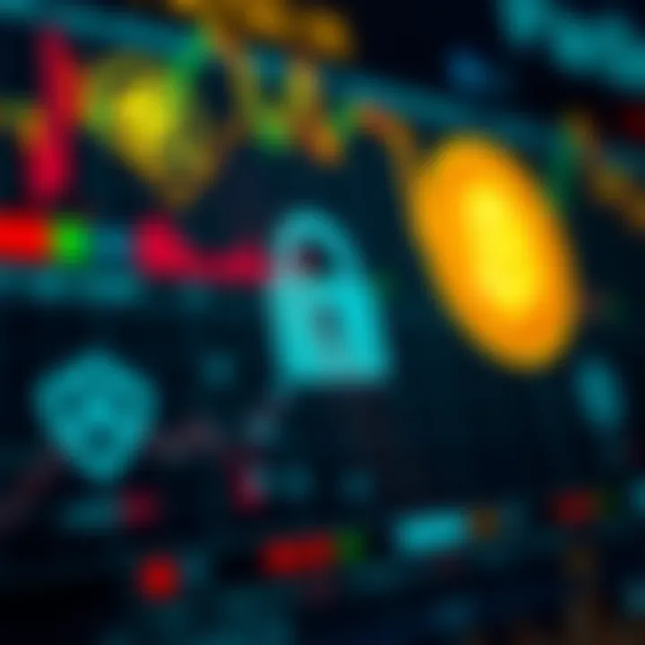 Visual representation of secure digital asset transactions on CoinSwitch Kuber with encryption symbols