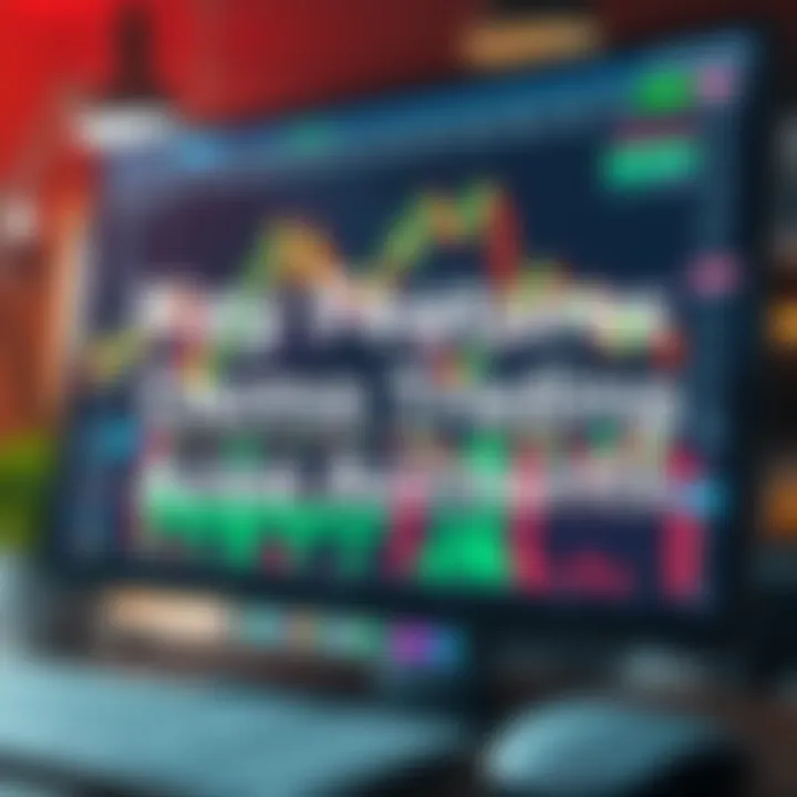 Illustration of trading charts and financial graphs on a computer screen representing demo trading account features in India