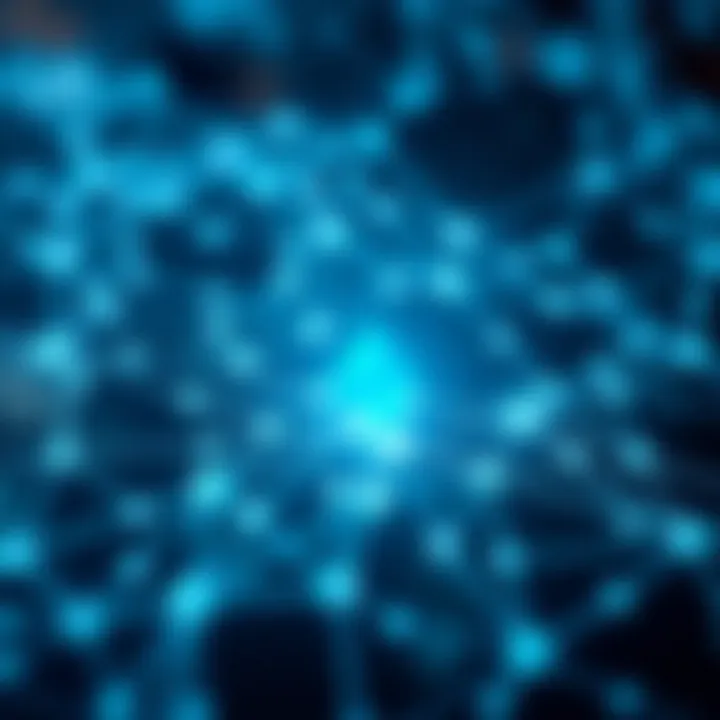 Visualization of blockchain network nodes interconnected to represent Ethereum's decentralized platform