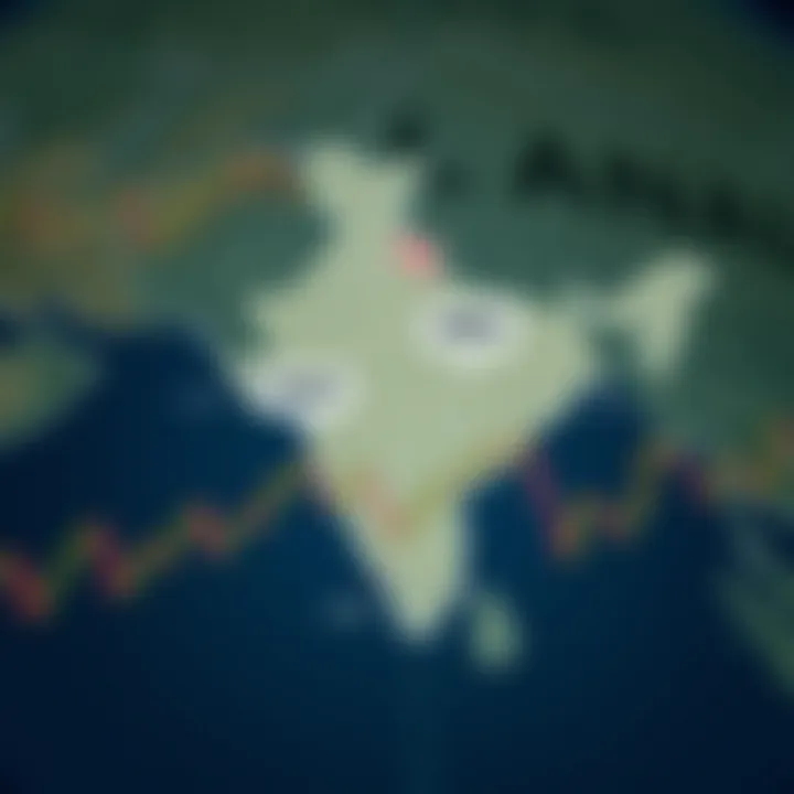 Map of India highlighting financial regulations related to forex trading