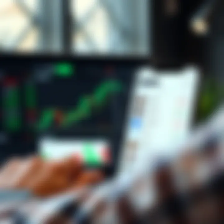 QXBroker.com app interface showing real-time trading charts and asset options