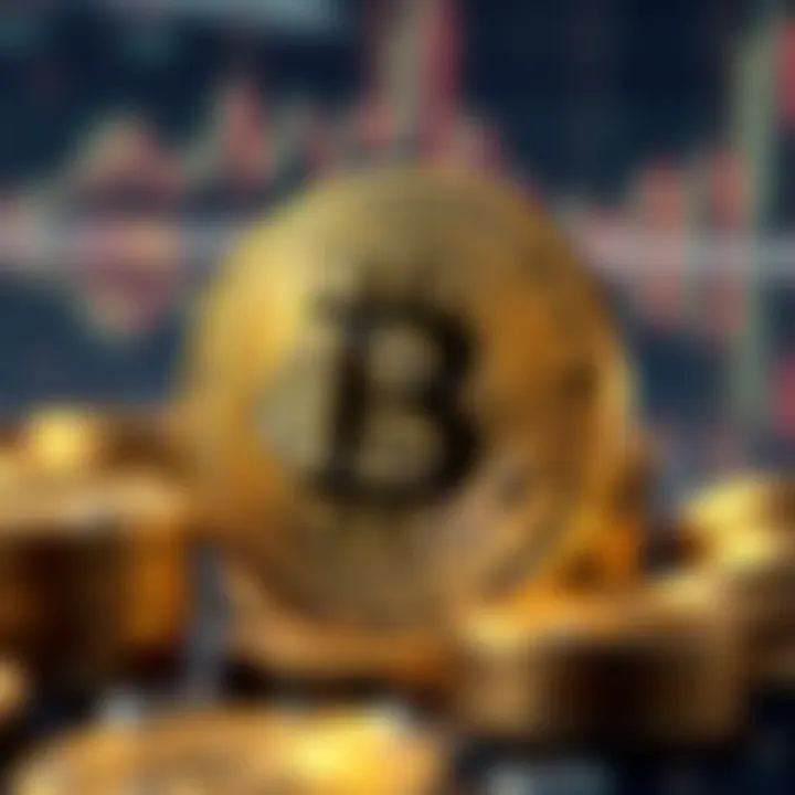 Conceptual representation of factors affecting Bitcoin value including regulations, technology, and macroeconomic elements
