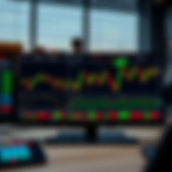 Dashboard view of an advanced trading platform showing real-time stock charts and market indicators