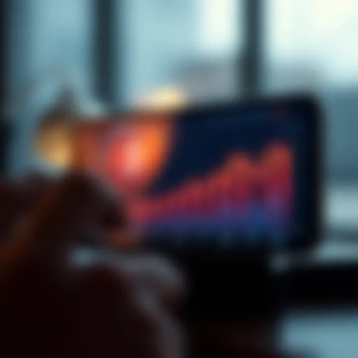 Graph showing growth trends and returns from small-scale investments on a digital device screen
