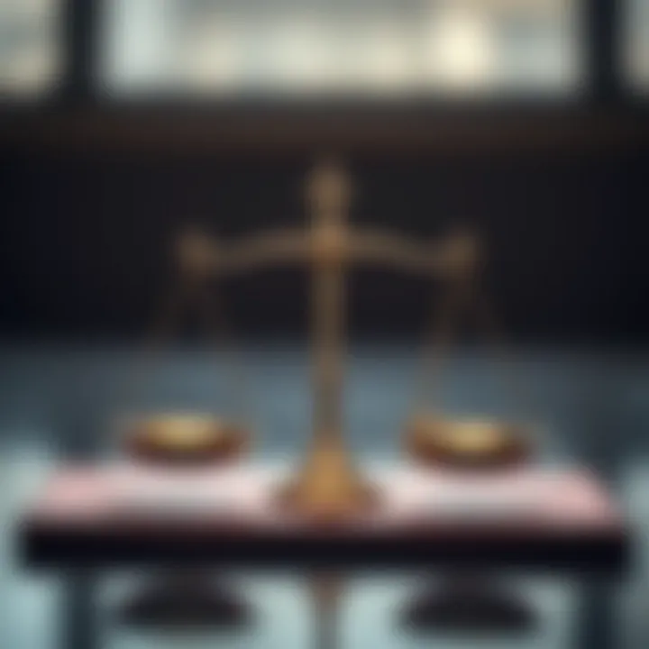 Visual depicting a balance scale symbolizing legal interpretations of non-trading
