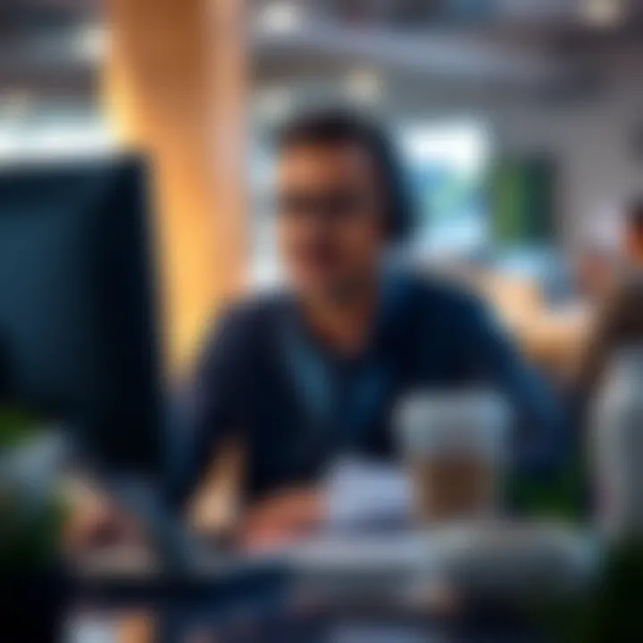 Customer support representative assisting with online transaction issues