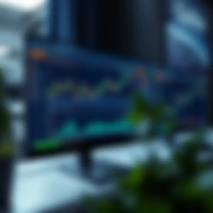 Computer screen displaying the Quotex desktop application interface with charts and trading options