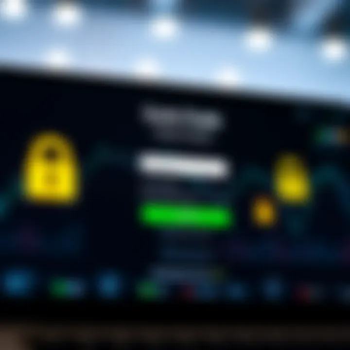 Secure login interface of Qutex Trade platform showing user input fields and security icons