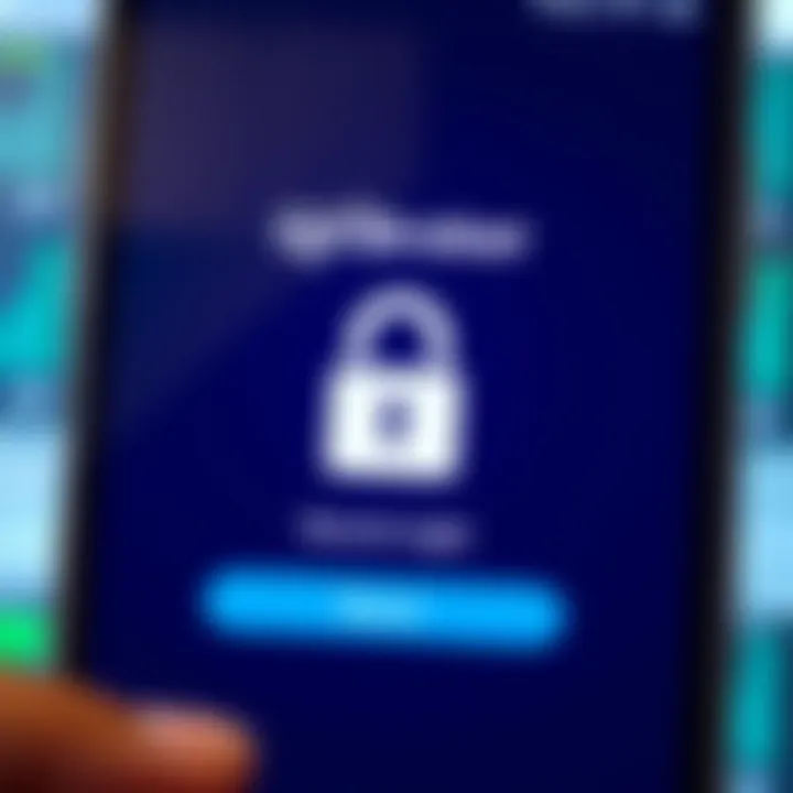 Secure login screen of QXBroker app with encryption padlock icon