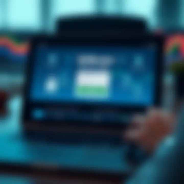 Secure login interface displaying QXBroker platform on a digital device with security icons