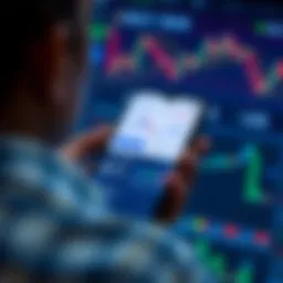 User Interface of RBI-Authorized Trading Application Mobile phone screen displaying a user-friendly trading app interface with market charts and buy sell options