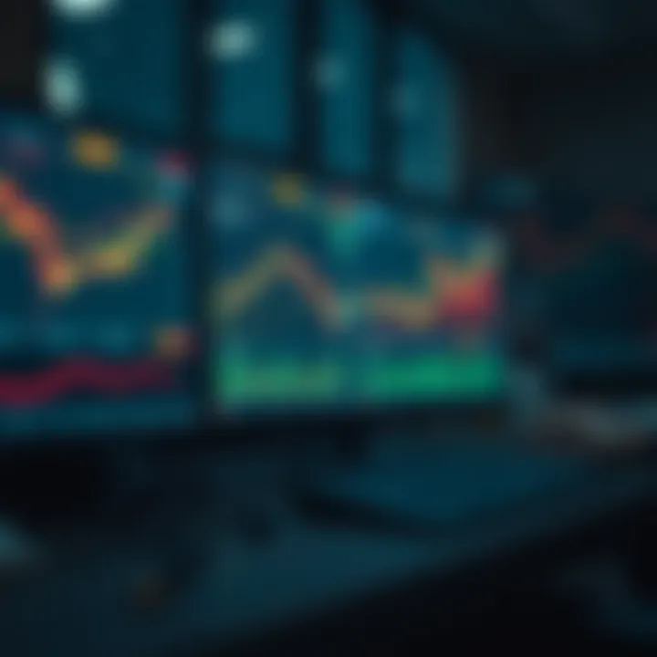 TradingView platform displaying various financial charts and binary options indicators