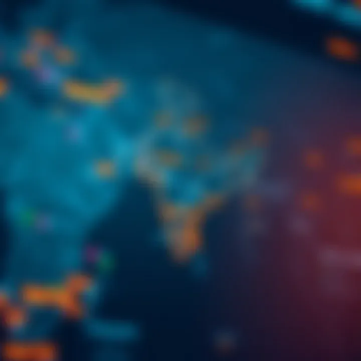 Map highlighting India with trading data and global market connections