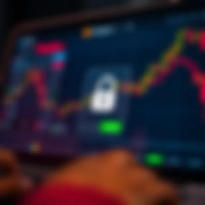 Secure login screen of a trading platform emphasizing safety and user authentication