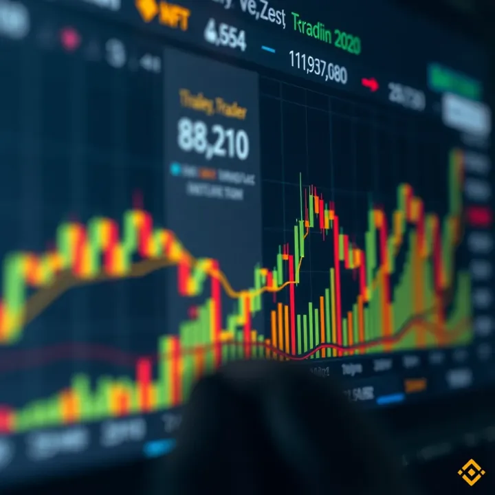 Graph illustrating Binance Coin market trends and volatility with indicators and volume bars