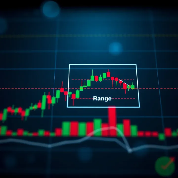 Chart showing price movements within a defined rectangular range indicating the box trading strategy