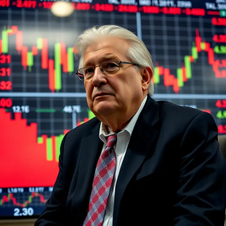 Brett Icahn: Profile of a Strategic Investor Portrait of Brett Icahn with a backdrop of financial charts and stock market symbols