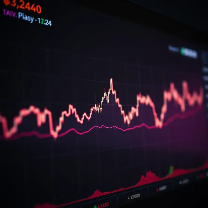 Graph showing Cardano price trends and projections on a dark background