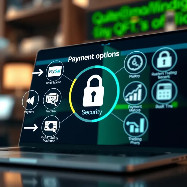 Payment Options and Security on Quotex.com Graphical representation of payment methods and security icons related to online trading on Quotex.com