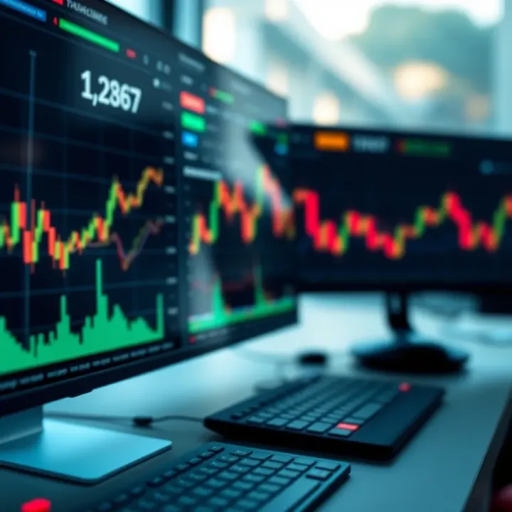 Overview of Financial Instruments and Live Charts on OlympTrade.com Dashboard showing various financial trading instruments and their live price charts on an online platform