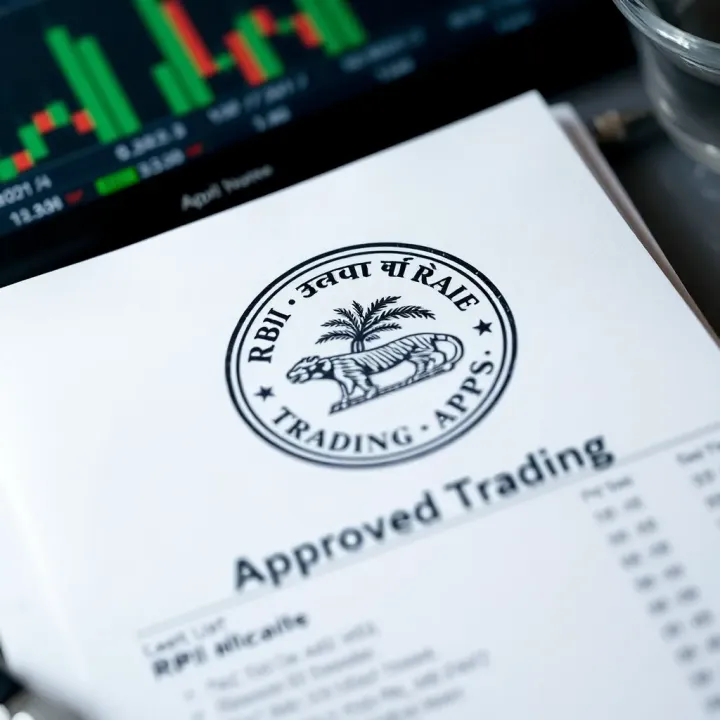 Digital document with RBI logo representing the official list of approved trading applications
