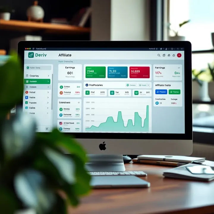 Affiliate dashboard displaying earnings overview and promotional tools menu
