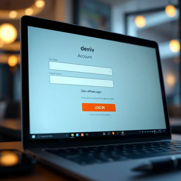 Screenshot of Deriv affiliate login page showing input fields and login button
