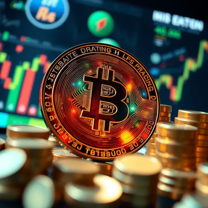 Conceptual illustration of digital currency growth with futuristic financial elements