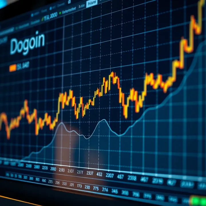 Graph showing the price trends of Dogecoin over time with rising and falling patterns