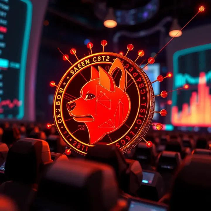 Creative representation of Dogecoin symbol integrated with futuristic digital elements