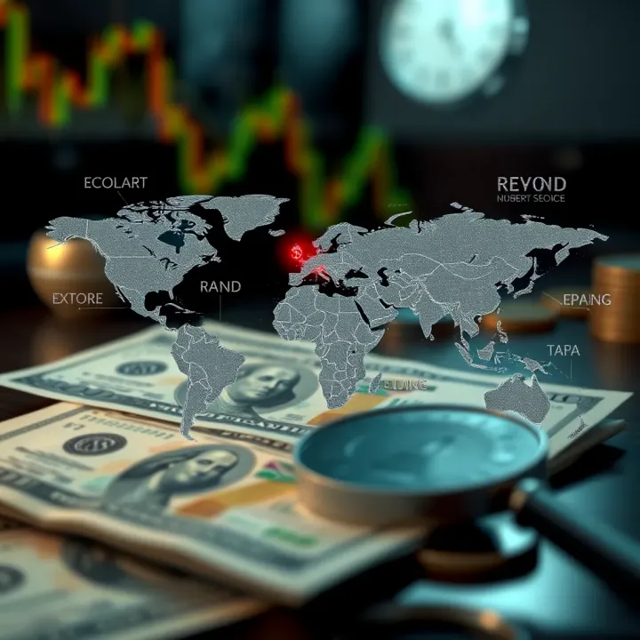 Illustration of economic and geopolitical factors impacting currency exchange
