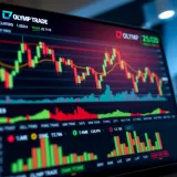 Digital interface displaying candlestick charts and trading indicators