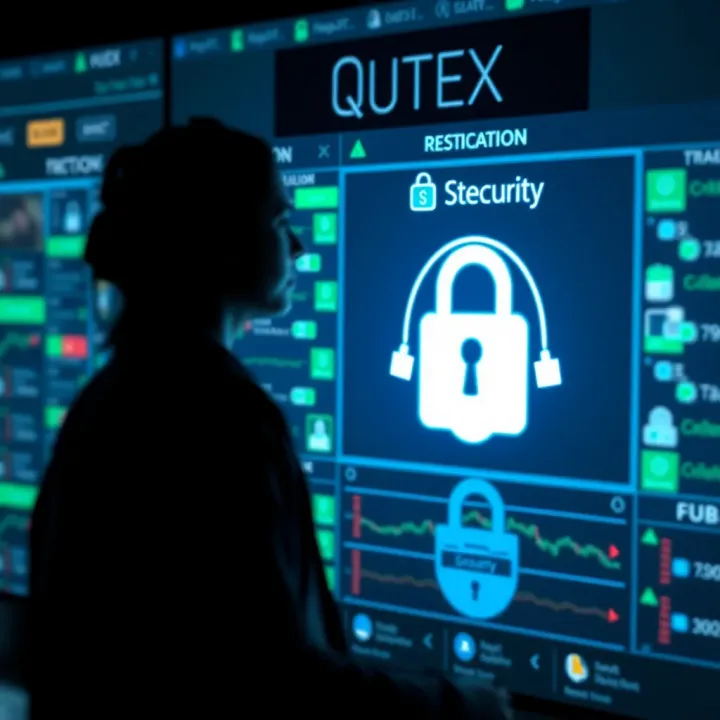 Visual representation of website security protocols and customer support options on Qutex.com