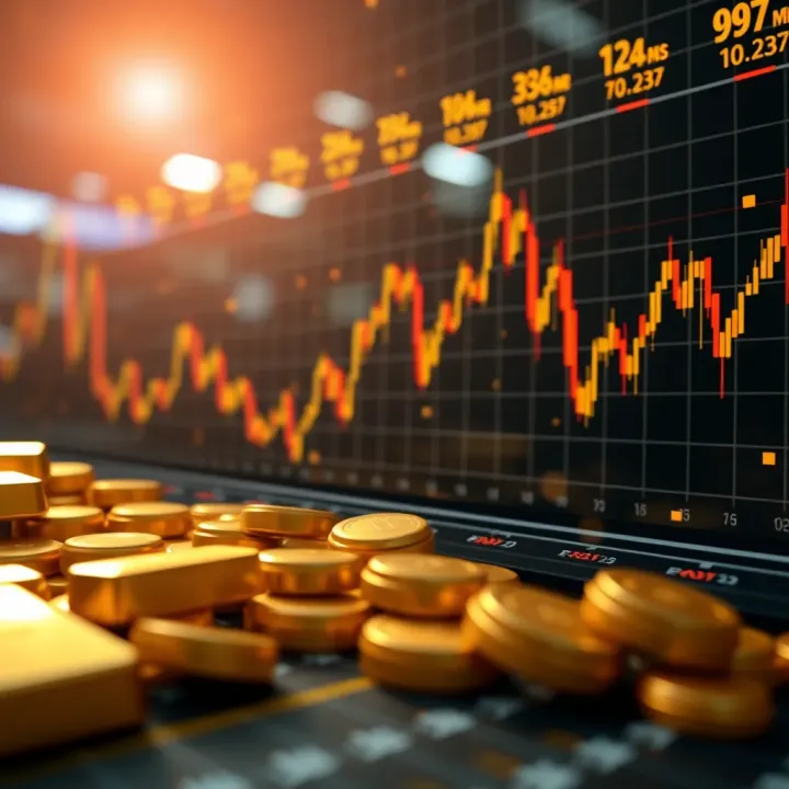 Illustration of factors influencing forex and gold markets like economic indicators and global trends