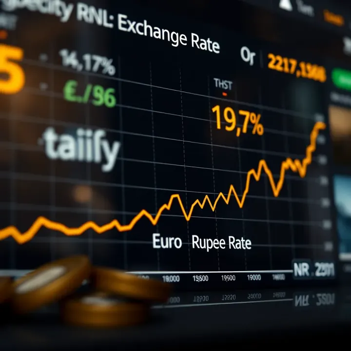 Graph showing historical fluctuations of the euro to Indian rupee exchange rate over time
