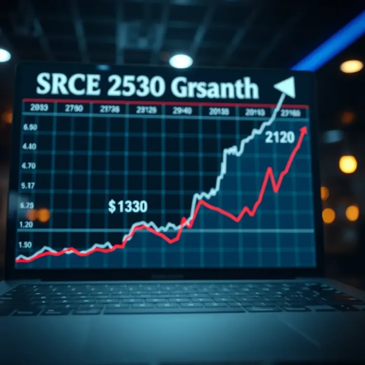 Stock market graph showing upward trend representing Reliance Industries' future growth potential