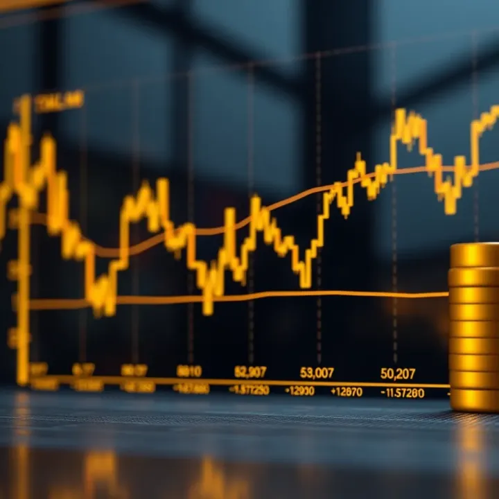 Graph displaying gold price fluctuations influenced by global economic indicators and geopolitical events