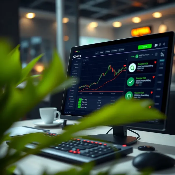 Diagram illustrating system requirements and installation overview for Quotex trading app on desktop