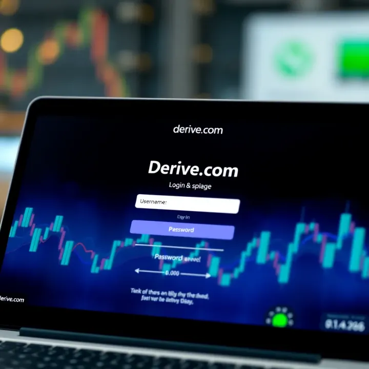 User interface showing Derive.com login screen with fields for username and password