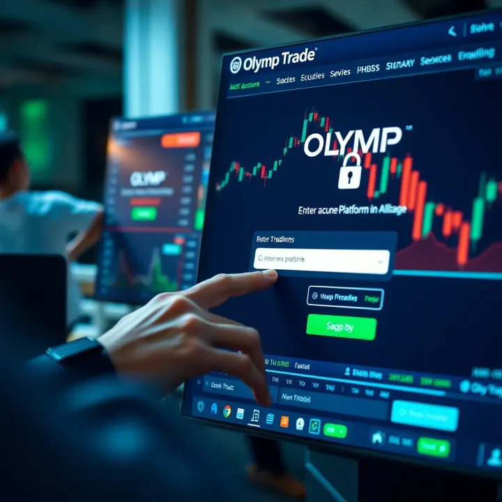 User entering credentials on a secure trading platform login screen