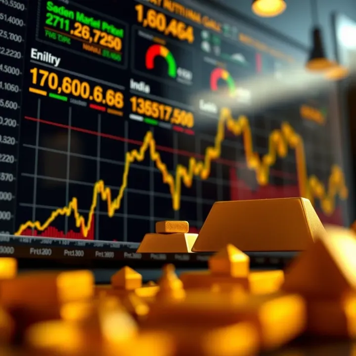 Chart illustrating the Indian market's response to international gold price movements and investor behavior