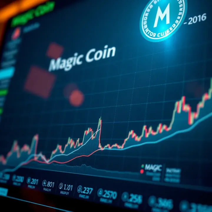 Graph showing the historical price trends and key metrics of Magic Coin in a digital currency market context