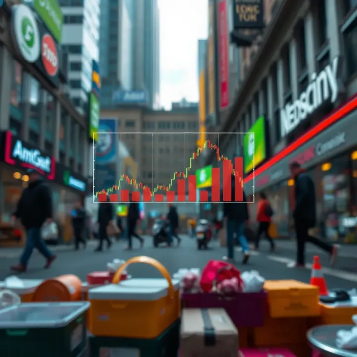 Graphic showing market dynamics influencing business and consumer decisions in an economic environment